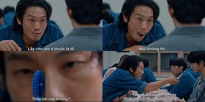 Hyun Soo bị đám côn đồ đe dọa phải mua cho hắn 3 gói thuốc (Ảnh: Internet)