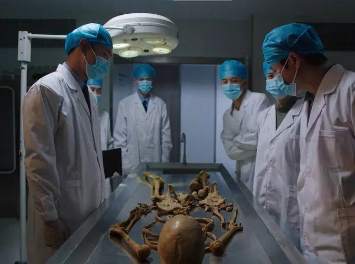Bộ xương được phát hiện là của Thẩm Hải Dương được phát hiện đã chết từ lâu. Vậy hung thủ đang giả dạng Thẩm Hải Dương để liên hệ với Thẩm Vũ? (Nguồn: Internet).
