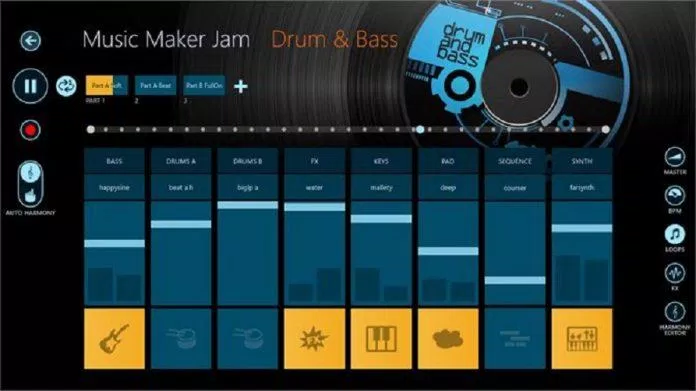 Ứng dụng Music Maker JAM trên điện thoại (Ảnh: Internet). Ứng dụng Music Maker JAM trên điện thoại (Ảnh: Internet).