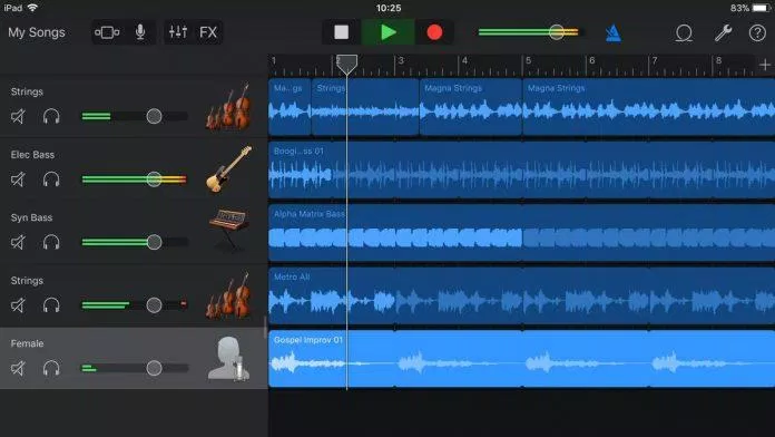 Ứng dụng GarageBand trên điện thoại (Ảnh: Internet).