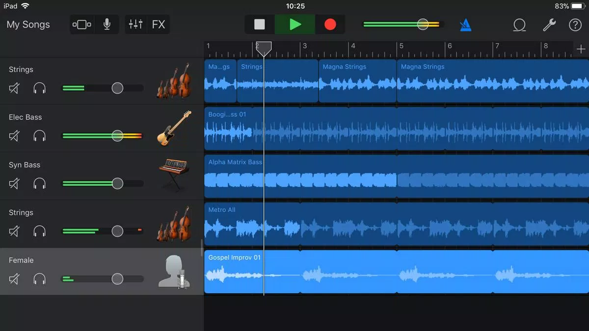 Ứng dụng GarageBand trên điện thoại (Ảnh: Internet).