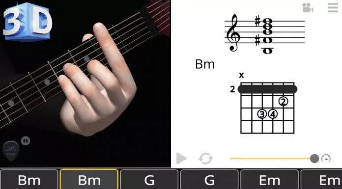 Ứng dụng Guitar 3D Chords trên điện thoại (Ảnh: Internet).