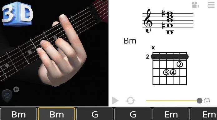 Ứng dụng Guitar 3D Chords trên điện thoại (Ảnh: Internet). Ứng dụng Guitar 3D Chords trên điện thoại (Ảnh: Internet).