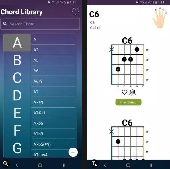 Ứng dụng 3000 Chords trên điện thoại (Ảnh: Internet).