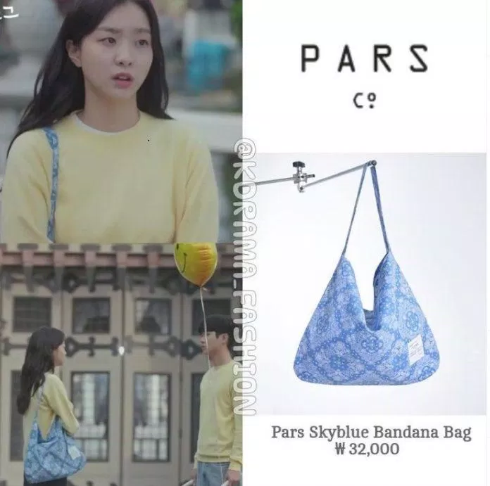 Kim Da Mi với chiếc túi Pars Skyblue Bandana - ảnh @kdrama_fashion