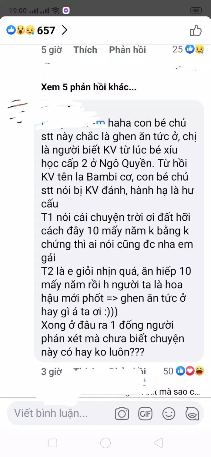 Một tài khoản được cho là quen biết với Khánh Vân đã lên tiếng bênh vực cô nàng (Nguồn: BlogAnChoi) Một tài khoản được cho là quen biết với Khánh Vân đã lên tiếng bênh vực cô nàng (Nguồn: BlogAnChoi)
