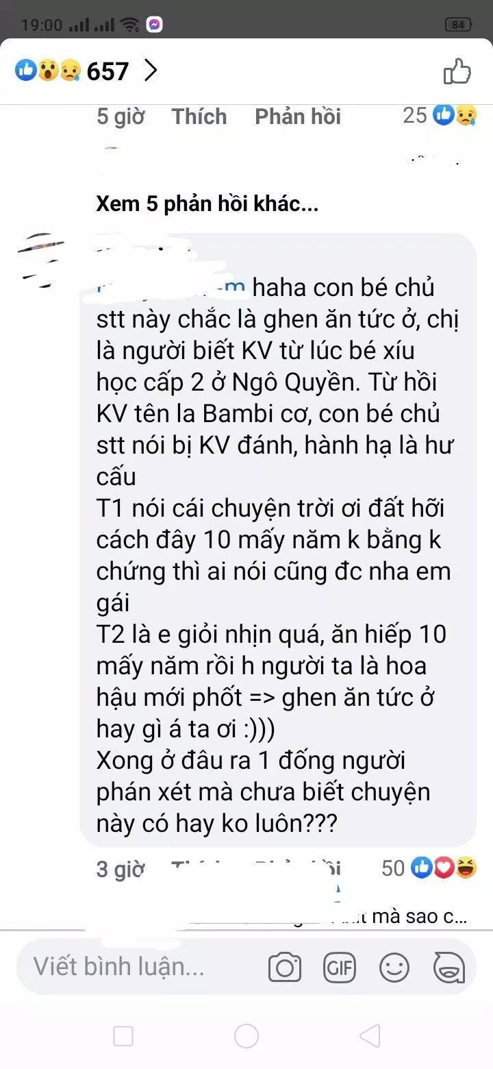 Một tài khoản được cho là quen biết với Khánh Vân đã lên tiếng bênh vực cô nàng (Nguồn: BlogAnChoi)