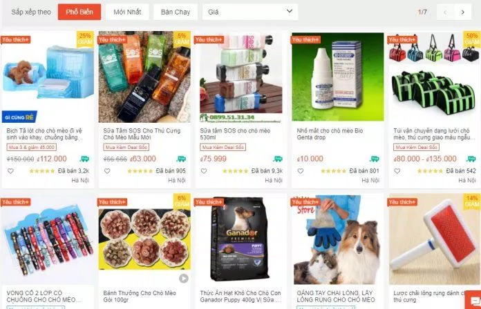 Có thể bán đồ dùng chăm sóc thú cưng nhưng không được bán động vật trên Shopee (Ảnh: Internet).