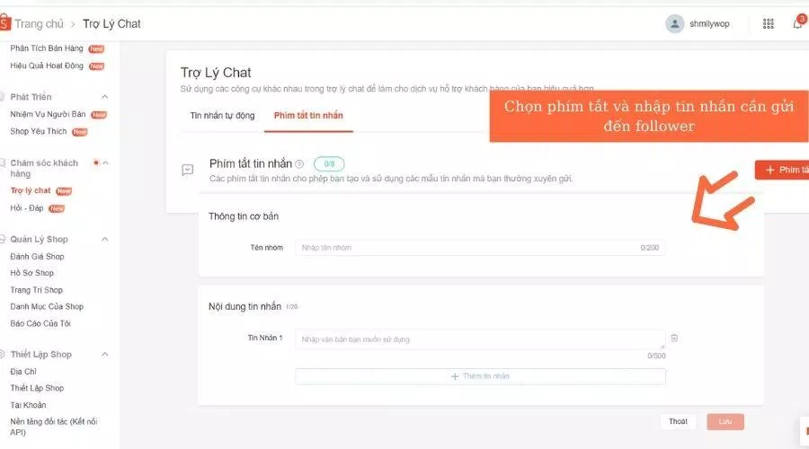 Cài đặt tin nhắn giới thiệu sản phẩm cho cửa hàng (Nguồn: BlogAnChoi). Cài đặt tin nhắn giới thiệu sản phẩm cho cửa hàng (Nguồn: BlogAnChoi).