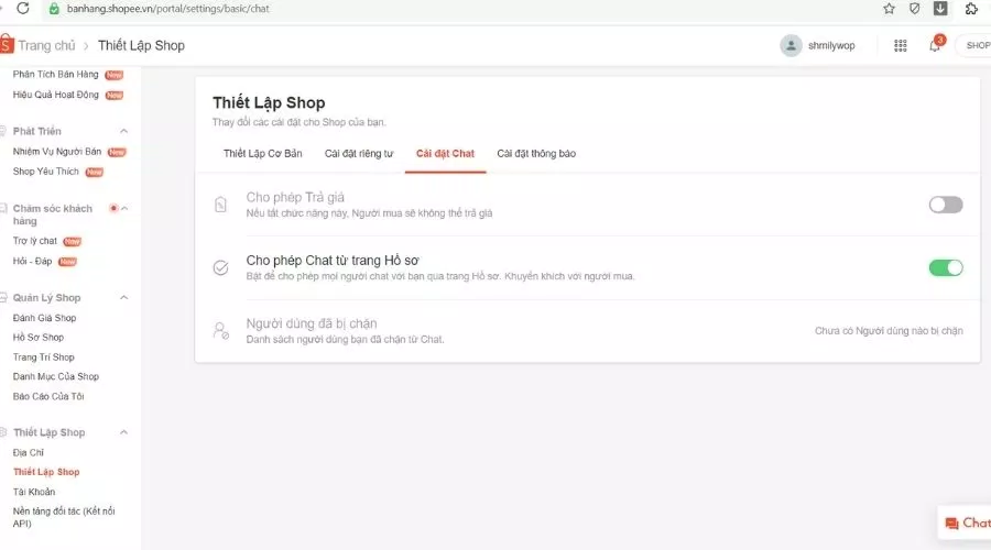 Cài đặt Chat cho cửa hàng (Nguồn: BlogAnChoi). Cài đặt Chat cho cửa hàng (Nguồn: BlogAnChoi).