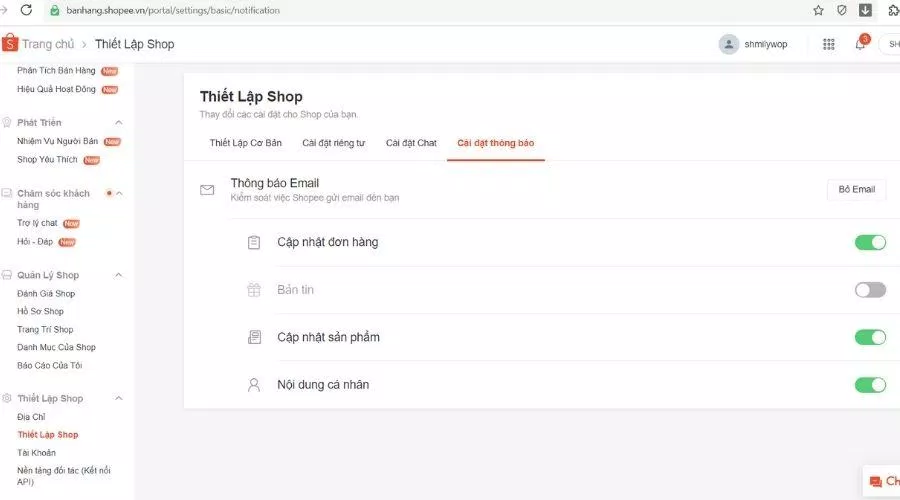 Cài đặt thông báo khi có đơn hàng (Nguồn: BlogAnChoi). Cài đặt thông báo khi có đơn hàng (Nguồn: BlogAnChoi).