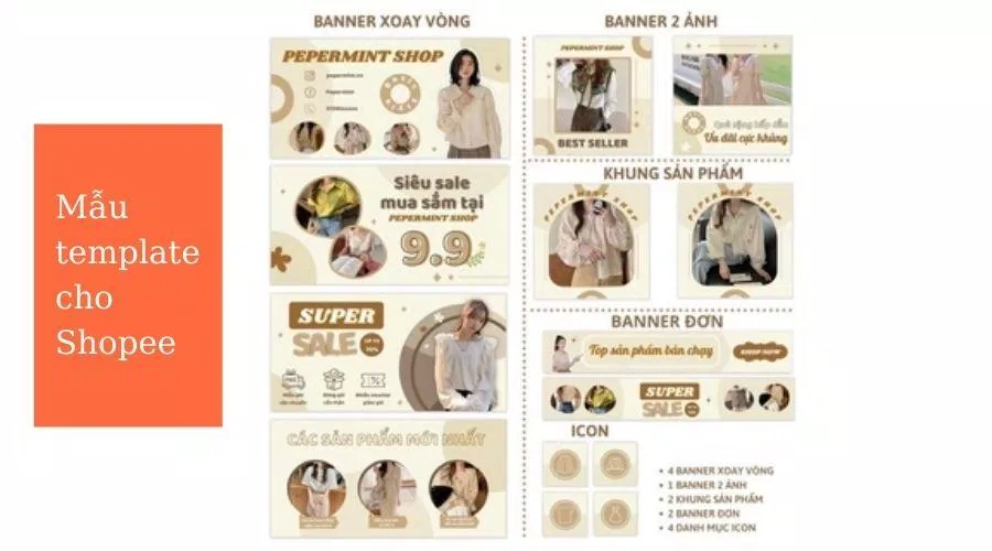 Ví dụ mẫu template cho cửa hàng (Nguồn: Internet). Ví dụ mẫu template cho cửa hàng (Nguồn: Internet).