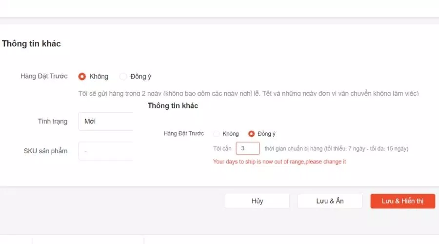 Điền thông tin khác cho sản phẩm (Nguồn: BlogAnChoi). Điền thông tin khác cho sản phẩm (Nguồn: BlogAnChoi).
