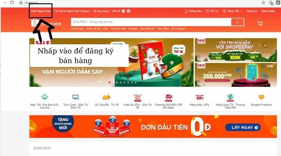 Chọn kênh người bán để đăng ký bán hàng (Nguồn: BlogAnChoi). Chọn kênh người bán để đăng ký bán hàng (Nguồn: BlogAnChoi).