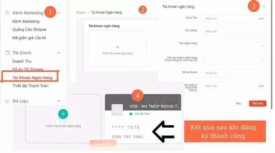 Cài đặt tài khoản ngân hàng (Nguồn: BlogAnChoi). Cài đặt tài khoản ngân hàng (Nguồn: BlogAnChoi).