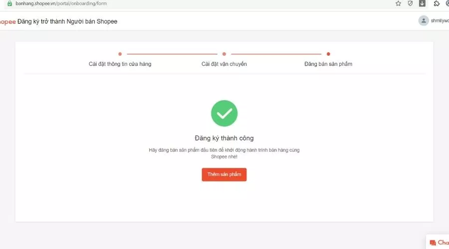 Tin nhắn đăng ký thành công cửa hàng trên Shopee (Nguồn: BlogAnChoi). Tin nhắn đăng ký thành công cửa hàng trên Shopee (Nguồn: BlogAnChoi).
