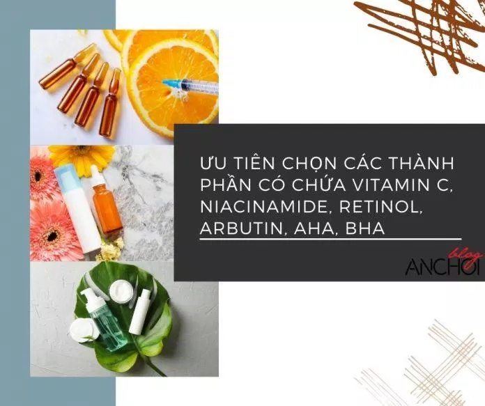 Nên ưu tiên chọn các thành phần có công dụng dưỡng trắng da để tăng hiệu quả rõ rệt và nhanh chóng trên da ( Nguồn: BlogAnChoi)