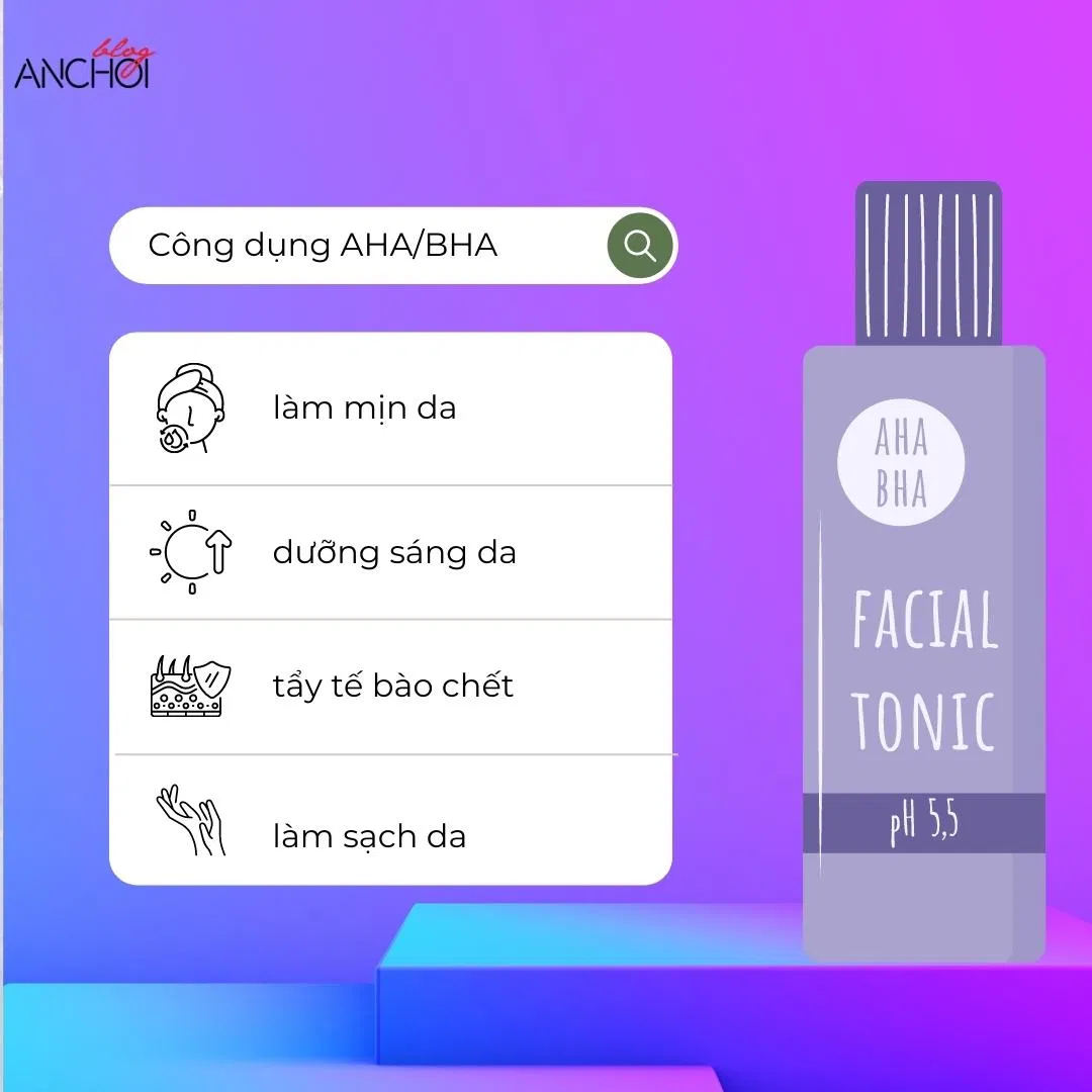 AHA/BHA là các thành phần tẩy da chết hóa học lấy đi lớp tế bào già cõi nhờ đó giúp da sáng hơn mỗi ngày (Nguồn: BlogAnChoi)
