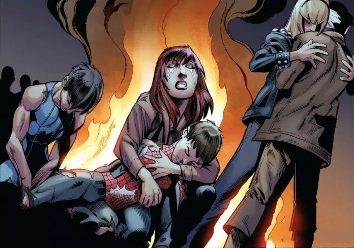 Sự hi sinh của Peter Parker - thứ đã trở thành động lực để Miles Morales lựa chọn con đường Anh Hùng (Ảnh: Internet)