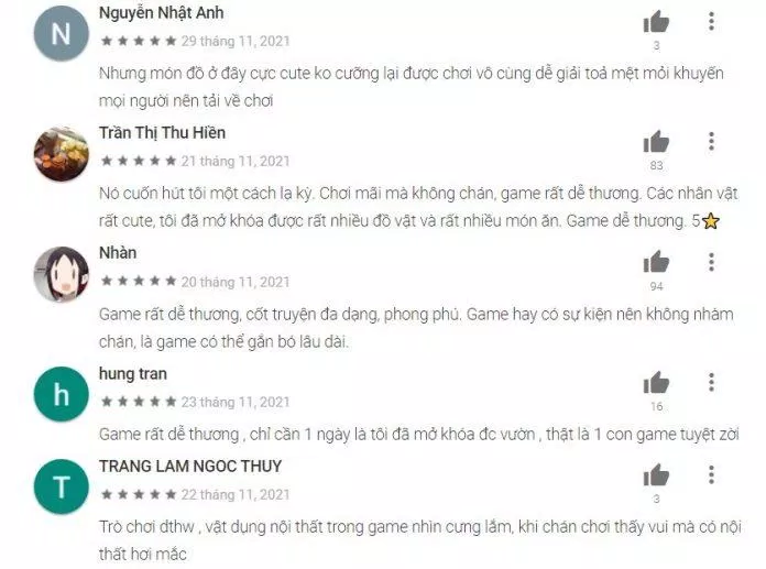 Animal Restaurant sinh động, chân thực, thú vị đến mức người chơi không tiếc để lại cho game những lời khen có cánh – Nguồn: Google Play Animal Restaurant sinh động, chân thực, thú vị đến mức người chơi không tiếc để lại cho game những lời khen có cánh – Nguồn: Google Play