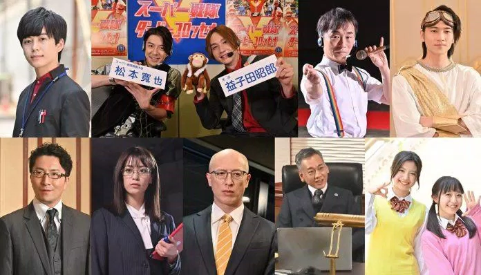 Mười diễn viên khách mời của Gokaiger - hầu hết đều là những gương mặt quen thuộc với người hâm mộ loạt phim Tokusatsu (Ảnh: Internet)