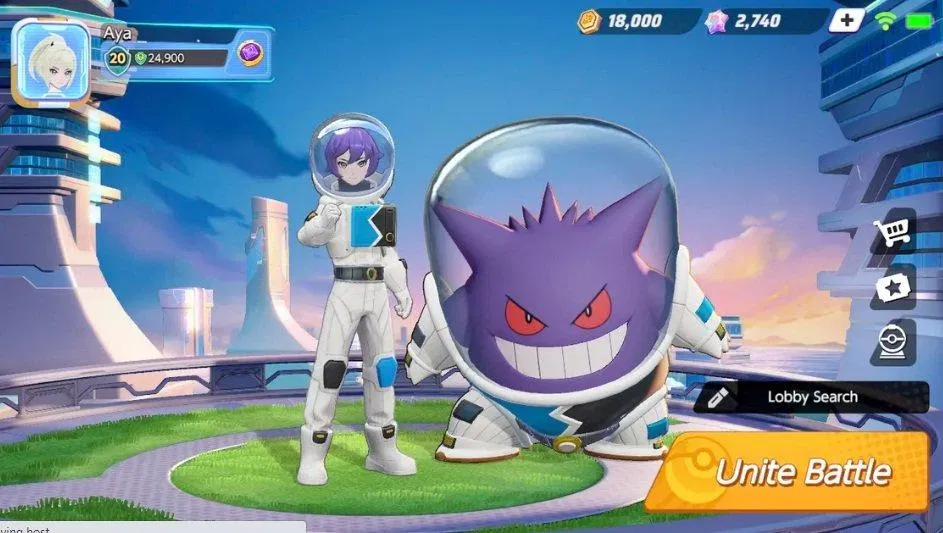 Gengar mặc đồ phi hành gia trong Pokemon UNITE (Ảnh: Internet). Gengar mặc đồ phi hành gia trong Pokemon UNITE (Ảnh: Internet).