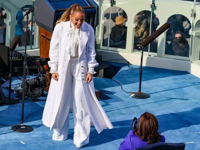 Jennifer Lopez tại lễ nhậm chức của tổng thống Mỹ vào đầu năm nay (Ảnh: Internet)