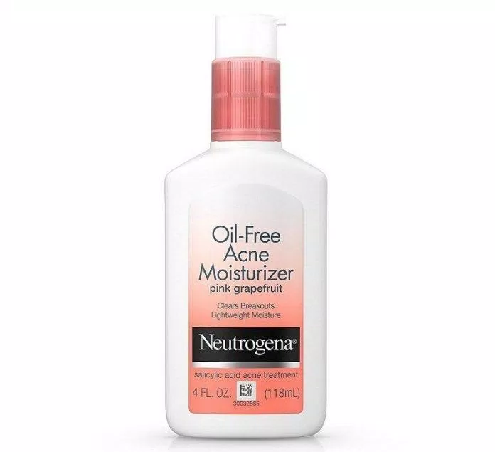Kem dưỡng da Neutrogena Oil Free Acne Moisturizer Pink Grapefruit giúp ngăn ngừa mụn từ chiết xuất bưởi (Nguồn: Internet)