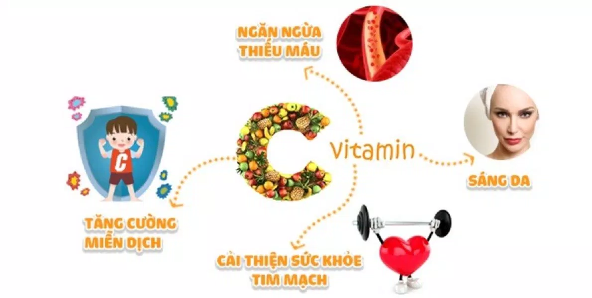 Lợi ích của vitamin C với cơ thể. (Ảnh: Internet)