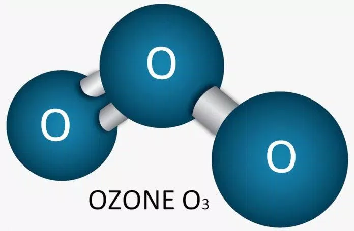 Phân tử ozone gồm 3 nguyên tử oxy tạo thành (Ảnh: Internet).