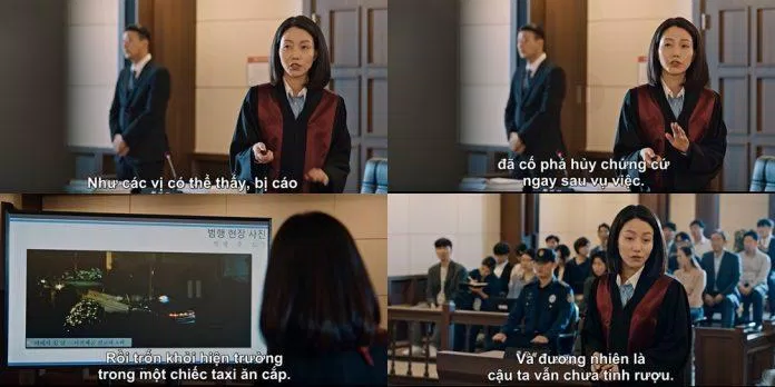 công tố viên Ahn Tae Hee (Kim Shin Rok) liên tiếp đưa ra các bằng chứng khẳng định Hyun Soo là kẻ giết người(Ảnh: Internet)