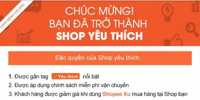 Shop Yêu Thích sẽ được nhận các ưu đãi đặc biệt của Shopee (Ảnh: Internet).