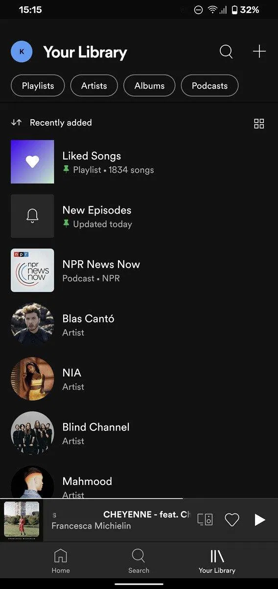 Thư viện âm nhạc của Spotify (Ảnh: Internet). Thư viện âm nhạc của Spotify (Ảnh: Internet).