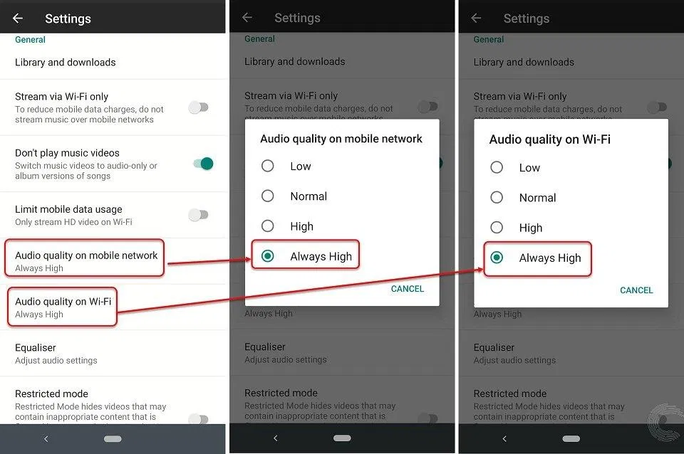 Chọn chất lượng âm thanh trên YouTube Music (Ảnh: Internet). Chọn chất lượng âm thanh trên YouTube Music (Ảnh: Internet).
