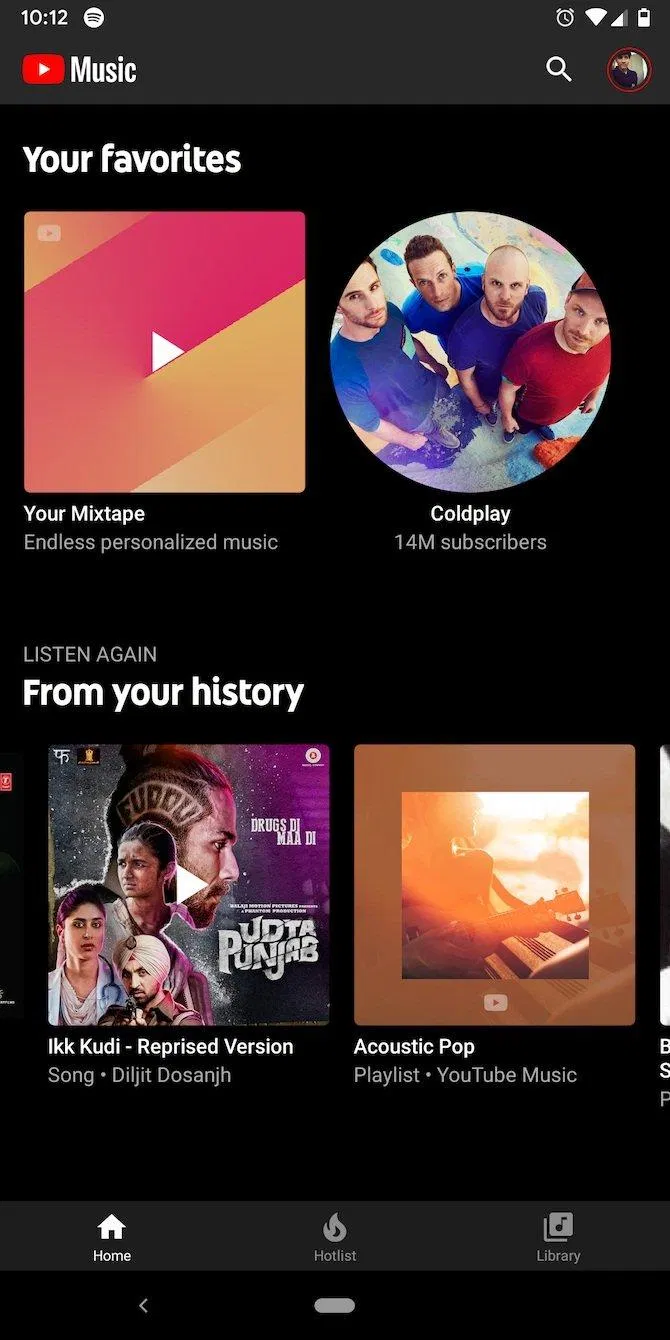Giao diện của YouTube Music (Ảnh: Internet). Giao diện của YouTube Music (Ảnh: Internet).