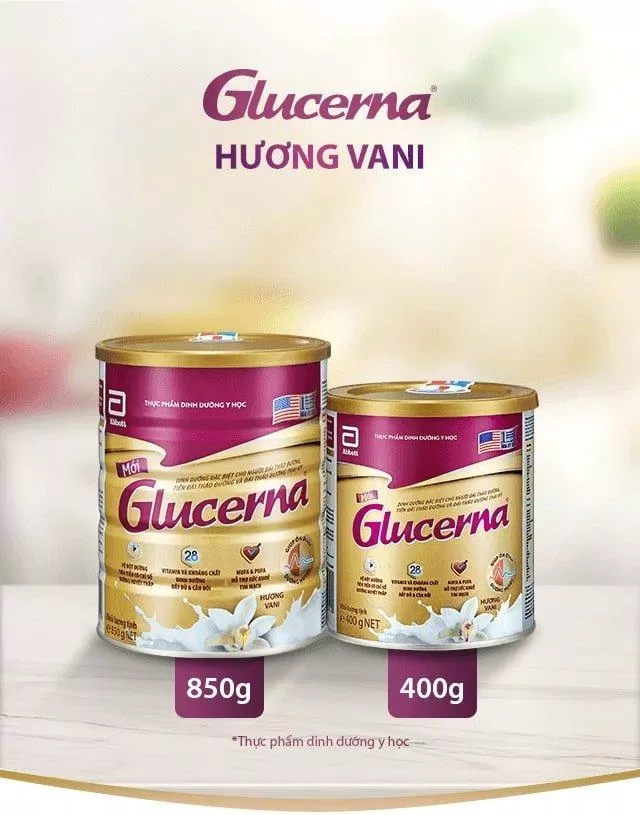 Sữa Glucerna hộp 400g và 850g (Nguồn: Internet)
