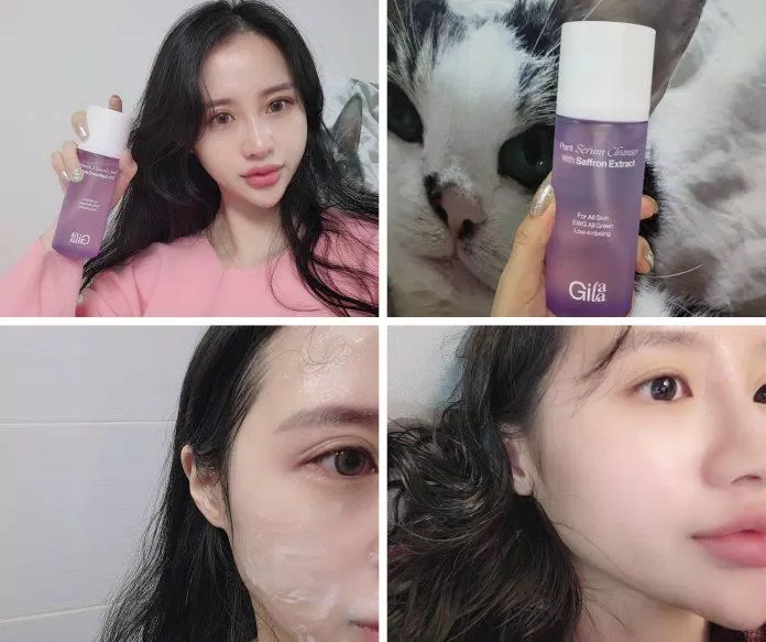 Đánh giá của cô nàng Mnmon_ trên Instagram về khả năng làm sạch của sữa rửa mặt Gilaa Plant Serum Cleanser trên da rất tốt (Nguồn: Instagram mnmom_ )