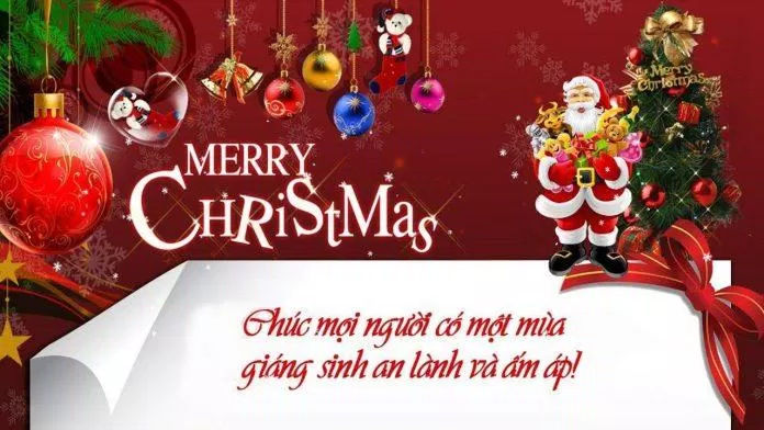 Thiệp Giáng sinh màu đỏ cực hợp tone - Ảnh: Internet Thiệp Giáng sinh màu đỏ cực hợp tone - Ảnh: Internet