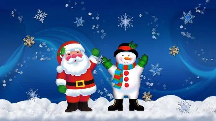 Thiệp Giáng sinh ông già Noel cùng người tuyết - Ảnh: Internet