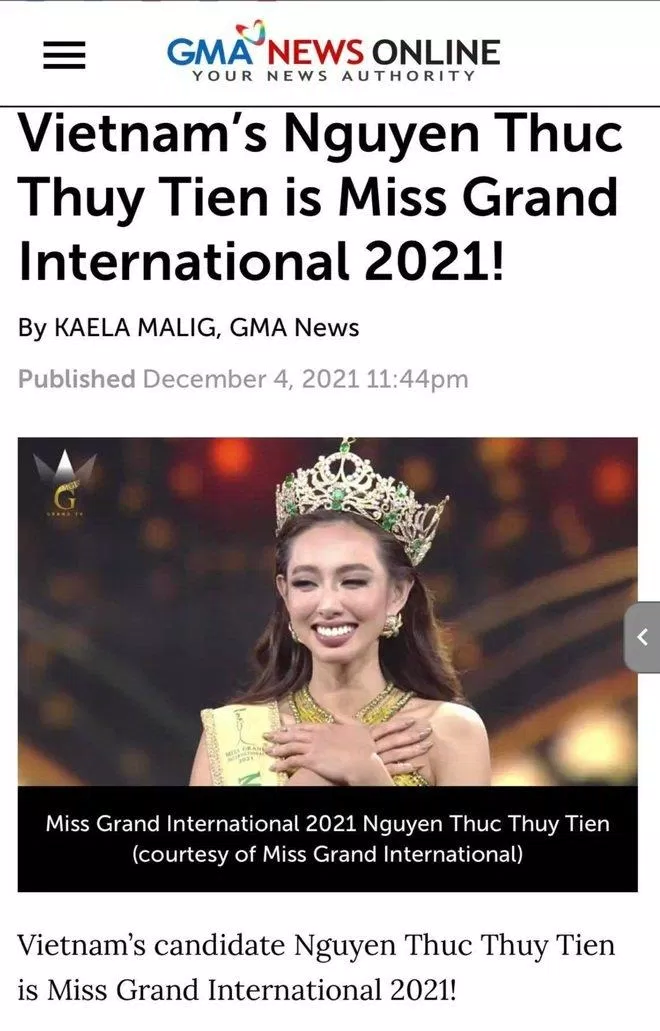 Cộng đồng quốc tế dành lời khen cho Thùy Tiên (Ảnh: Internet). Cộng đồng quốc tế dành lời khen cho Thùy Tiên (Ảnh: Internet).