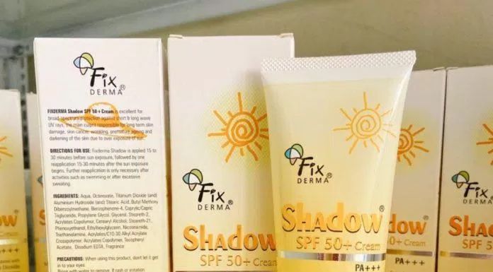 Kem chống nắng cho da dầu mụn Fixderma Shadow SPF 50+ (Ảnh: Internet).