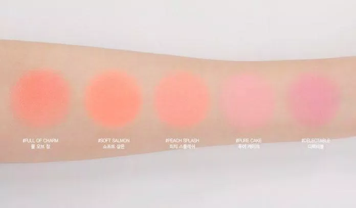 Bảng màu của phấn má 3CE Face Blush (Nguồn: Internet)