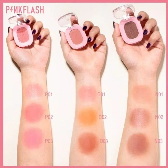 Bảng màu của phấn má hồng PINKFLASH (Nguồn: Internet) Bảng màu của phấn má hồng PINKFLASH (Nguồn: Internet)