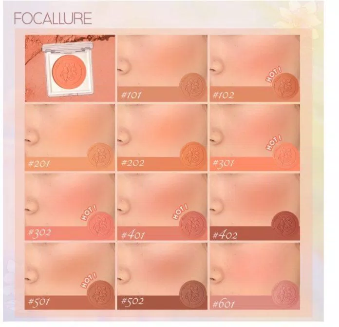 Bảng màu của phấn má sắc tố cao FOCALLURE (Nguồn: Internet) Bảng màu của phấn má sắc tố cao FOCALLURE (Nguồn: Internet)