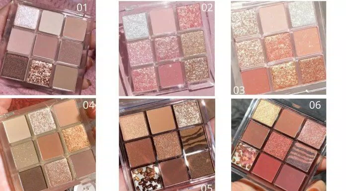 Bảng màu của phấn mắt DIKALU Coco Venus (Nguồn: Internet)