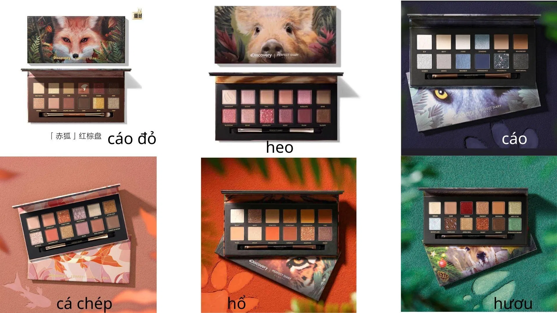 Bảng màu Phấn mắt hiệu ứng Ánh kim Perfect Diary (Nguồn: Internet) Bảng màu Phấn mắt hiệu ứng Ánh kim Perfect Diary (Nguồn: Internet)