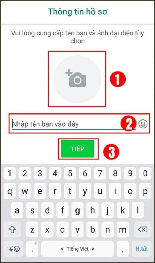 Đặt tên tài khoản và ảnh đại diện WhatsApp (Ảnh: Internet). Đặt tên tài khoản và ảnh đại diện WhatsApp (Ảnh: Internet).