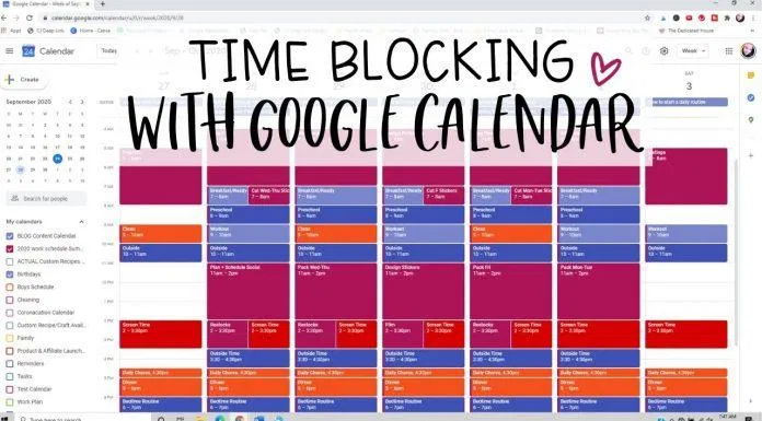 Có thể sử dụng Google Calendar để thực hiện phương pháp Time Blocking (Ảnh: Internet)