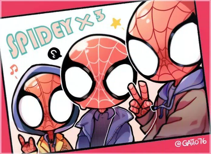 Fanart cả 3 Spider-Man vô cùng dễ thương (Nguồn: Internet)