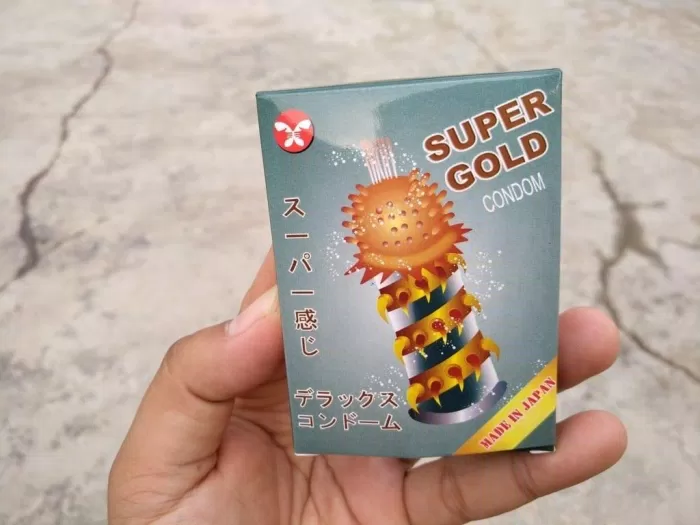 Bao cao su gai Super Gold của Nhật Bản (Ảnh: Internet). Bao cao su gai Super Gold của Nhật Bản (Ảnh: Internet).